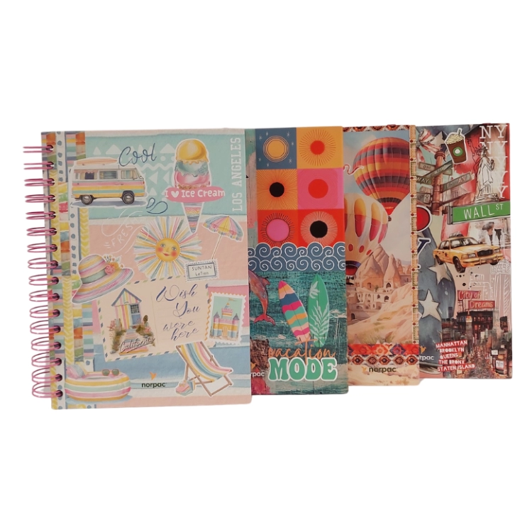 Cuaderno con Espiral Norpac Removible Lively A5 90 Hojas Rayadas y Lisas Art.C131MR
